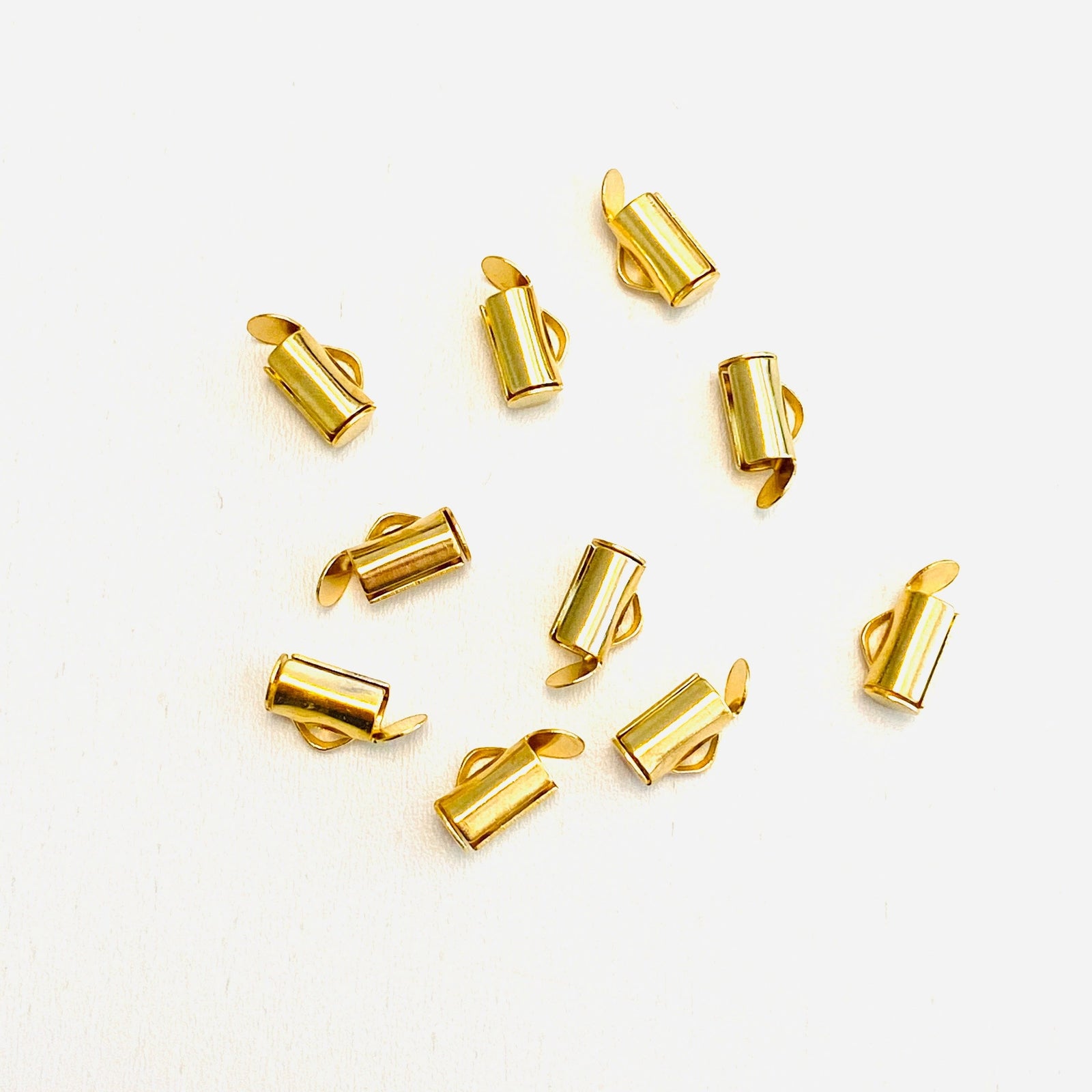 Miyuki Slide End Tubes, 8mm Gold Plated 10 Tubes in a pack