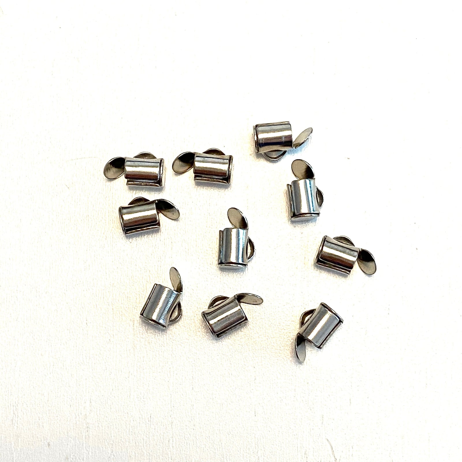 Miyuki Slide End Tubes, 6mm Rhodium Plated 10 Tubes in a pack