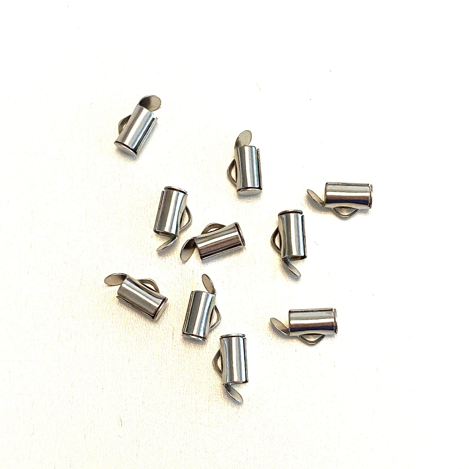 Miyuki Slide End Tubes, 8mm Rhodium Plated 10 Tubes in a pack