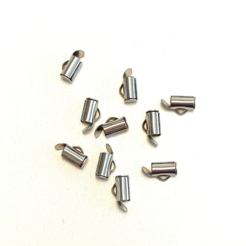 Miyuki Slide End Tubes, 8mm Rhodium Plated 10 Tubes in a pack £1.5