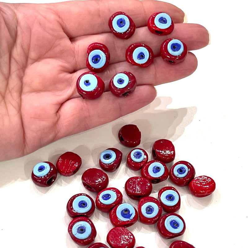 Traditionelle türkische Handwerker handgefertigte Glasperlen Böser Blick Großes Loch Böser Blick Glasperlen 50 Perlen pro Packung