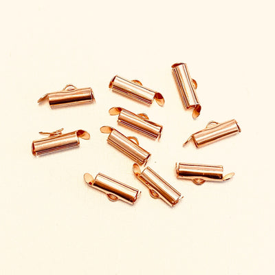 Miyuki Slide End Tubes, 13mm Rose Gold Plated 10 Tubes in a pack £2