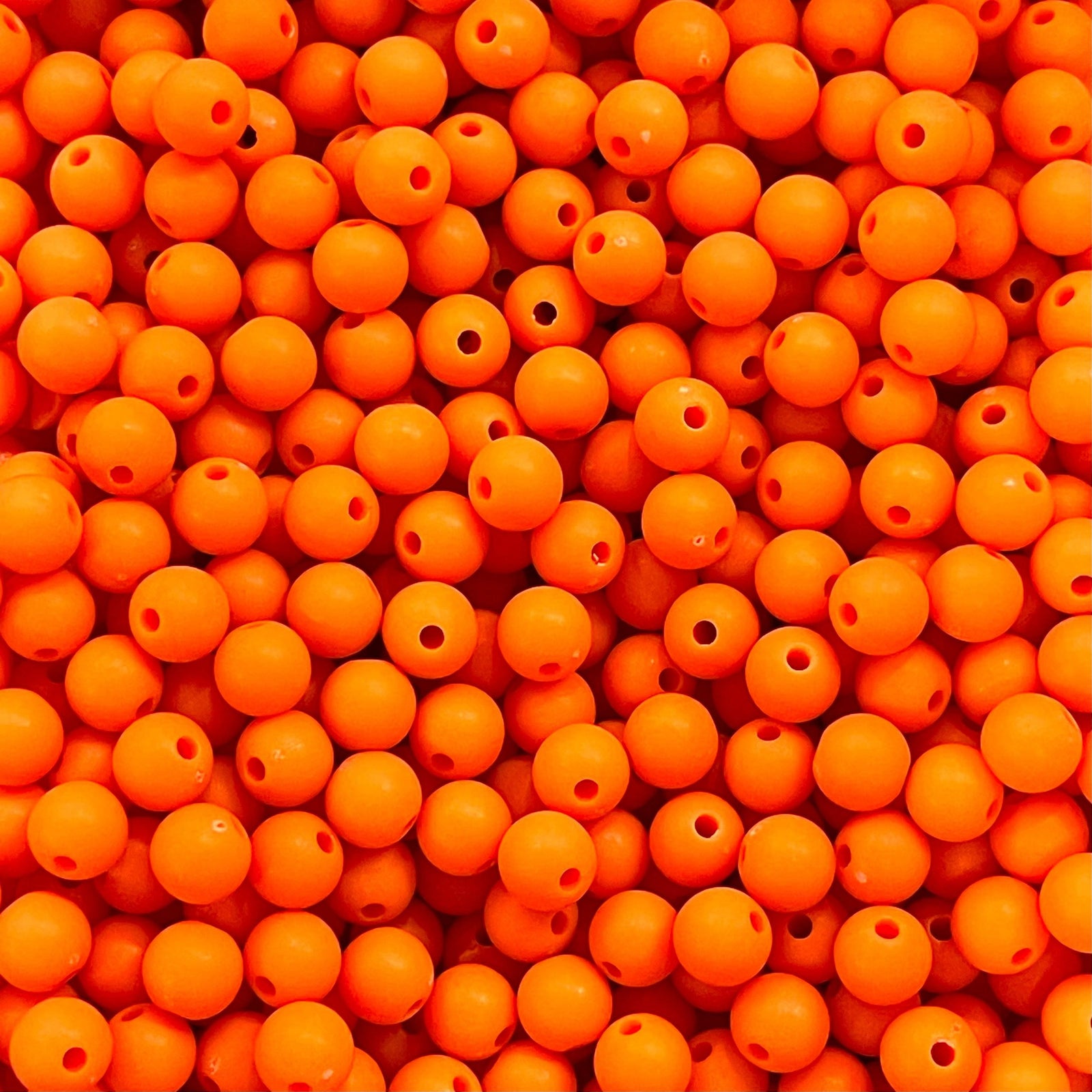 8mm Acrylic Beads, Neon Orange Acrylic Beads, 50 Gr Pack-Approx 180 Beads
