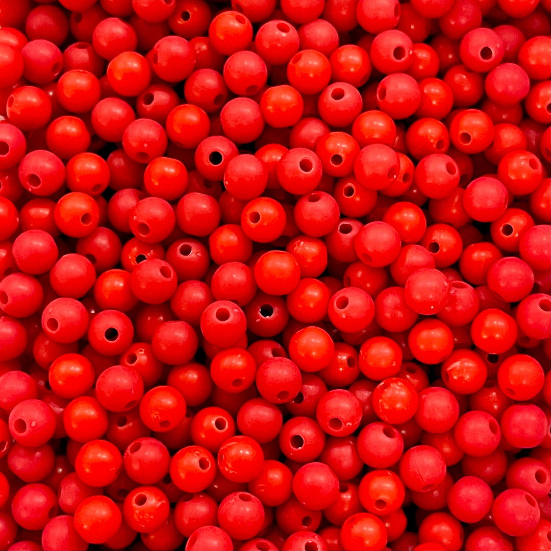 8mm Acrylic Beads, Red Acrylic Beads, 50 Gr Pack-Approx 180 Beads