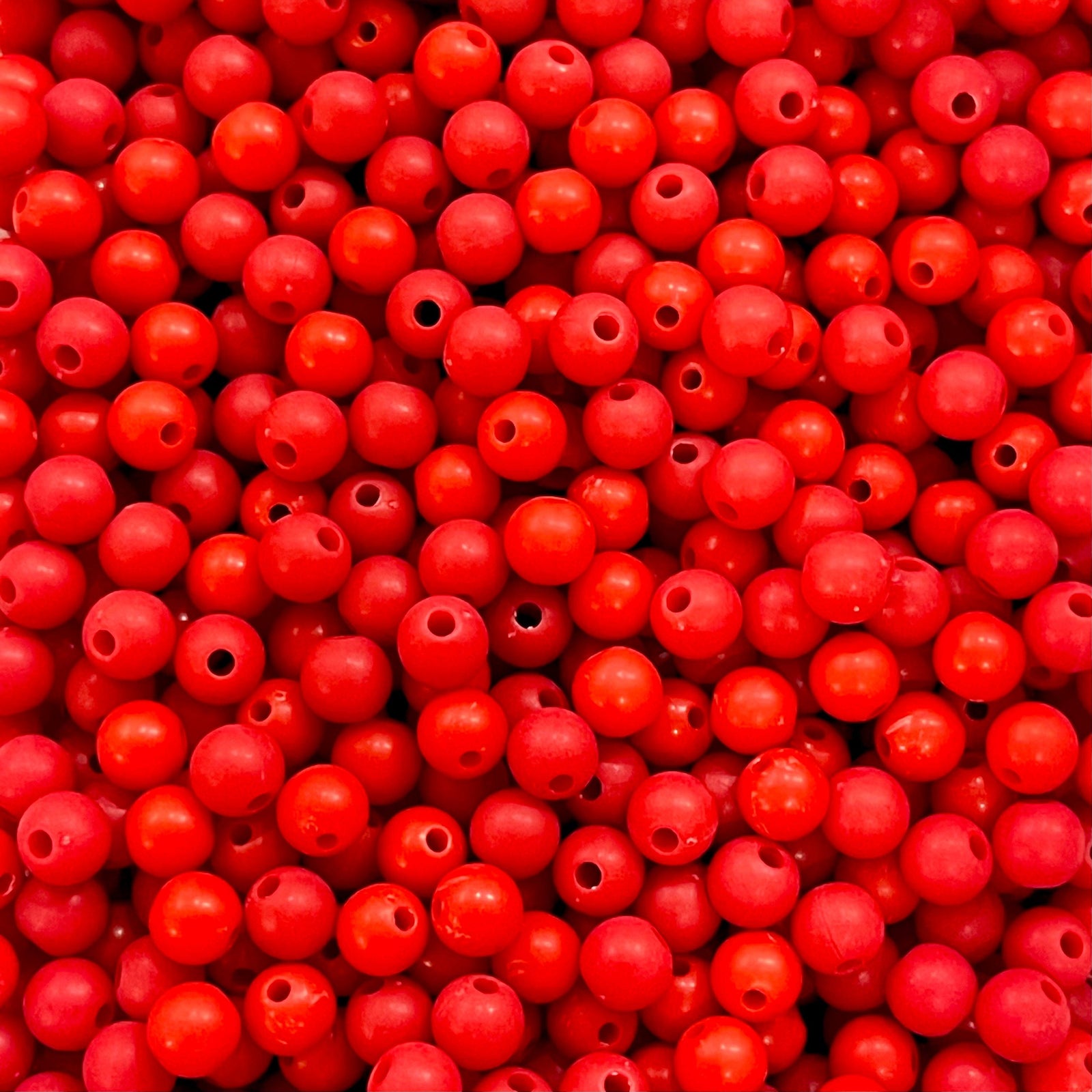 8mm Acrylic Beads, Red Acrylic Beads, 50 Gr Pack-Approx 180 Beads