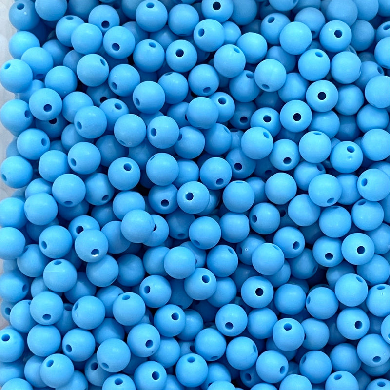 8mm Acrylic Beads, Blue Acrylic Beads, 50 Gr Pack-Approx 185  Beads
