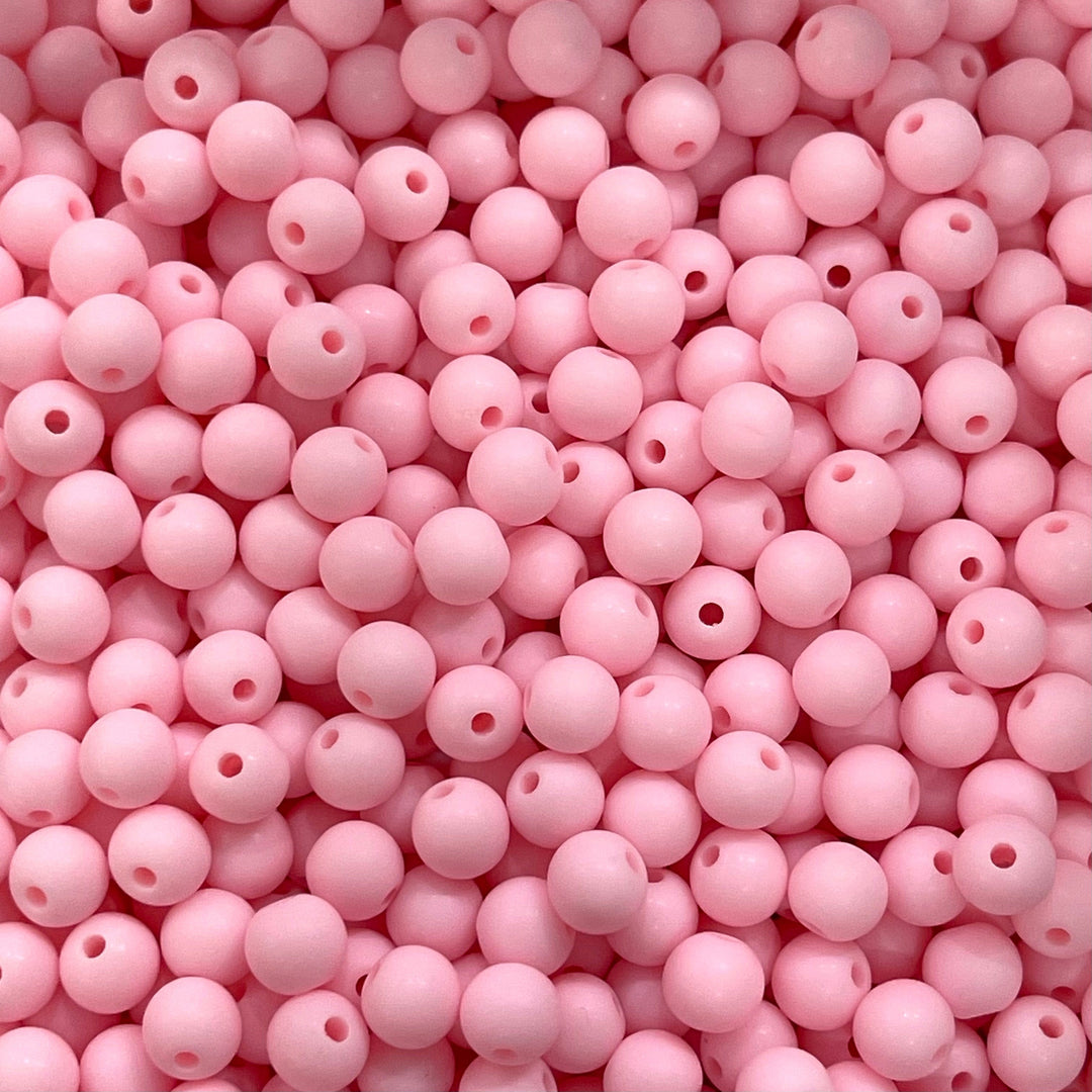 8mm Acrylic Beads, Pink Acrylic Beads, 50 Gr Pack-Approx 180 Beads
