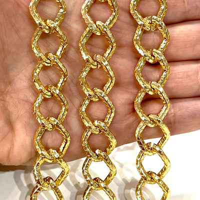 19x15mm Light Weight Gold Chain,Open Link Gold Necklace Chain,3.3 Feet-1 Meter Gold Chain£3