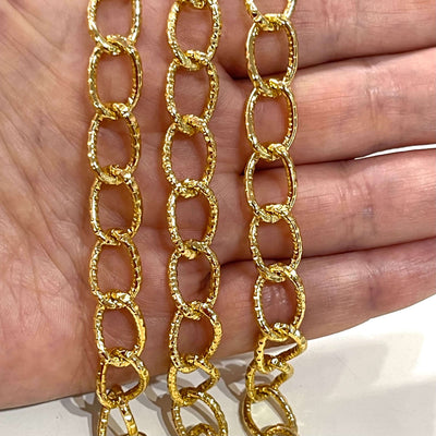 14x9mm Light Weight Gold Chain,Open Link Gold Necklace Chain,3.3 Feet-1 Meter Gold Chain£3
