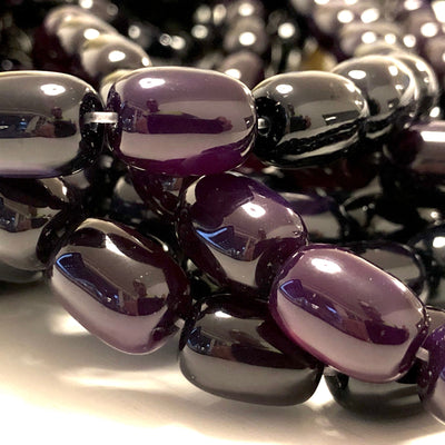 Purple Agate Gemstone Large Drop Beads, 28 Beads