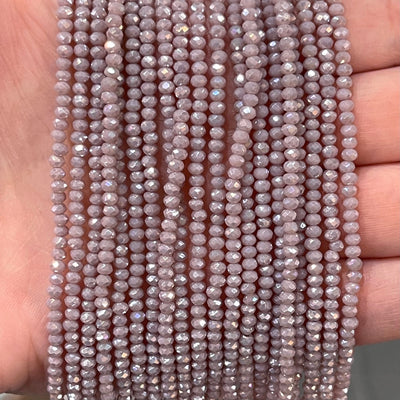 Crystal faceted rondelle - 200 pcs -2mm - full strand - PBC2C53, Crystal Beads, Beads, glass beads, beads crystal rondelle beads £1.5