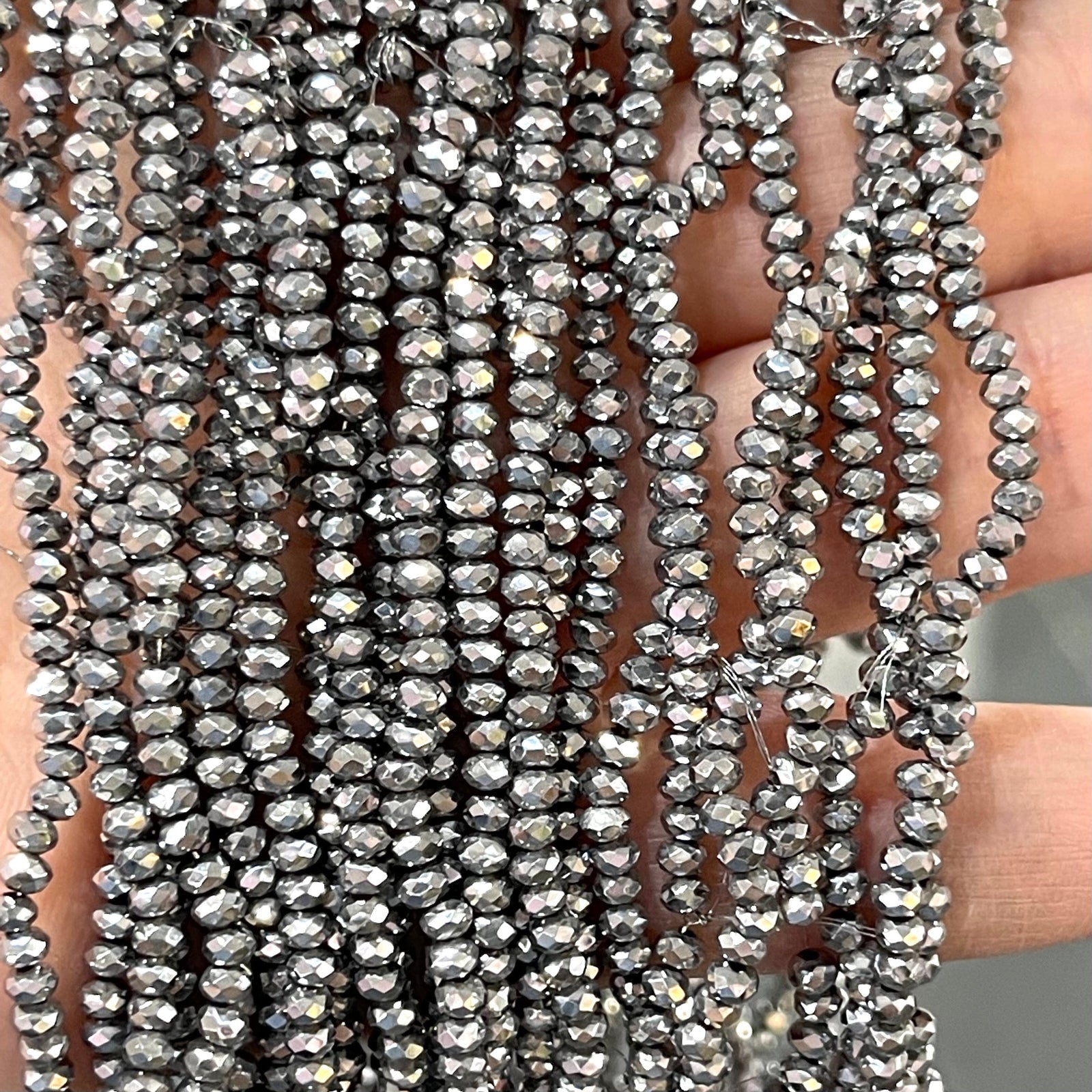Crystal faceted rondelle 2mm Beads, PBC2C60