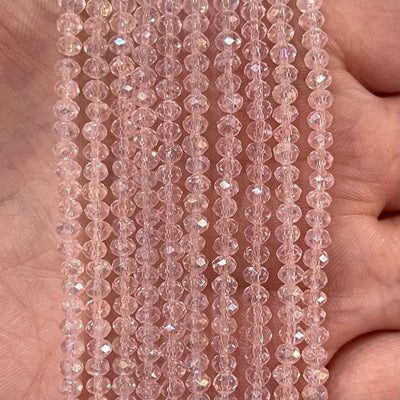 Crystal faceted rondelle - 140 pcs -3mm - full strand - PBC3C32,Crystal Beads,Beads, glass beads, beads crystal rondelle beads £1.5
