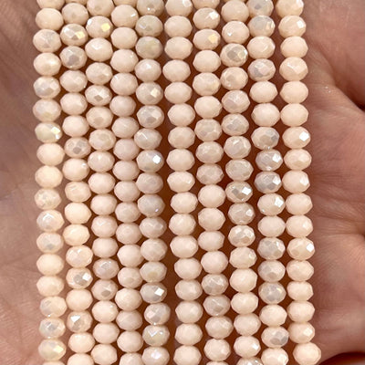 Crystal faceted rondelle - 150 pcs -3mm - full strand - PBC3C49, Crystal Beads,Beads, glass beads, beads crystal rondelle beads £1.5