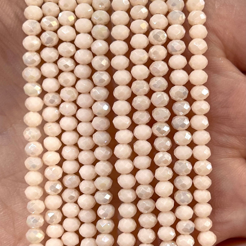 Crystal faceted rondelle - 150 pcs -3mm - full strand - PBC3C49, Crystal Beads,Beads, glass beads, beads crystal rondelle beads £1.5