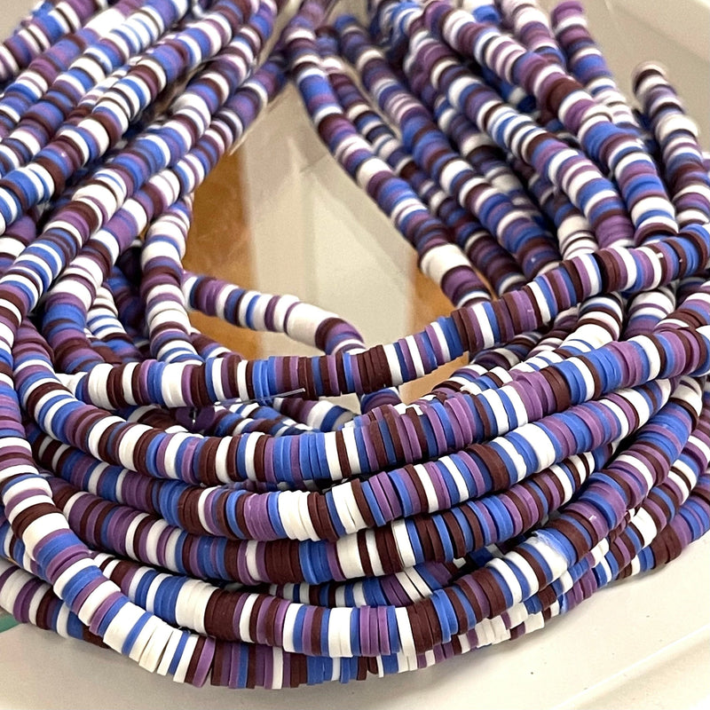 Multicolor Heishi Beads, Polymer clay 6x1MM Vinyl Beads