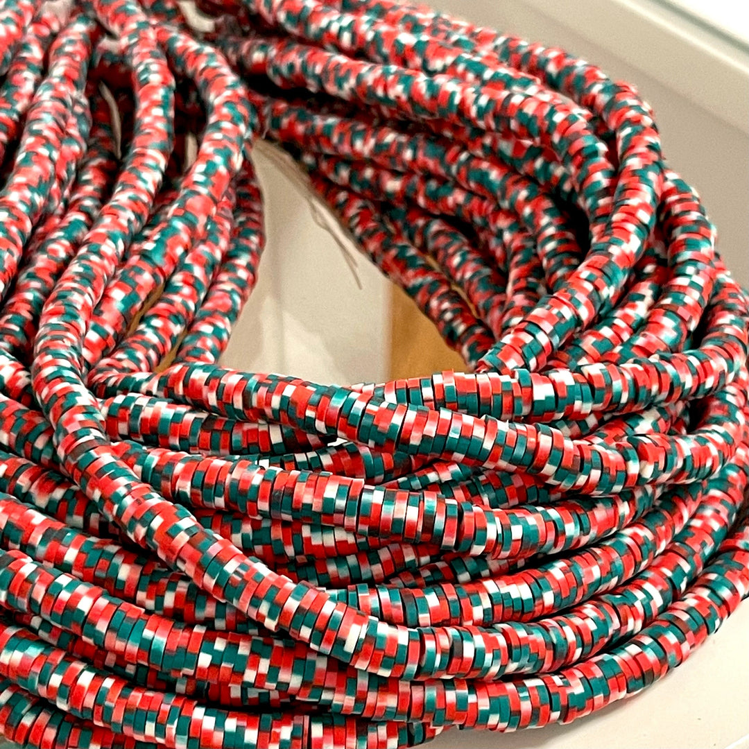Multicolor Heishi Beads, Polymer clay 6x1MM Vinyl Beads