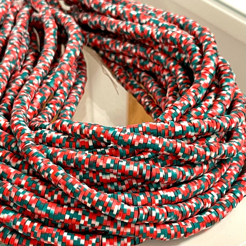 Multicolor Heishi Beads, Polymer clay 6x1MM Vinyl Beads