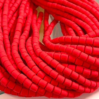 Red Polymer Clay 6x6mm Beads, 6mm Polymer Clay Spacers