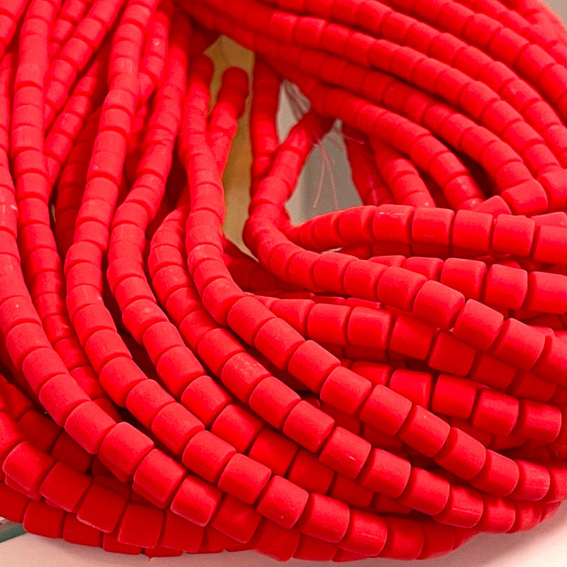 Red Polymer Clay 6x6mm Beads, 6mm Polymer Clay Spacers