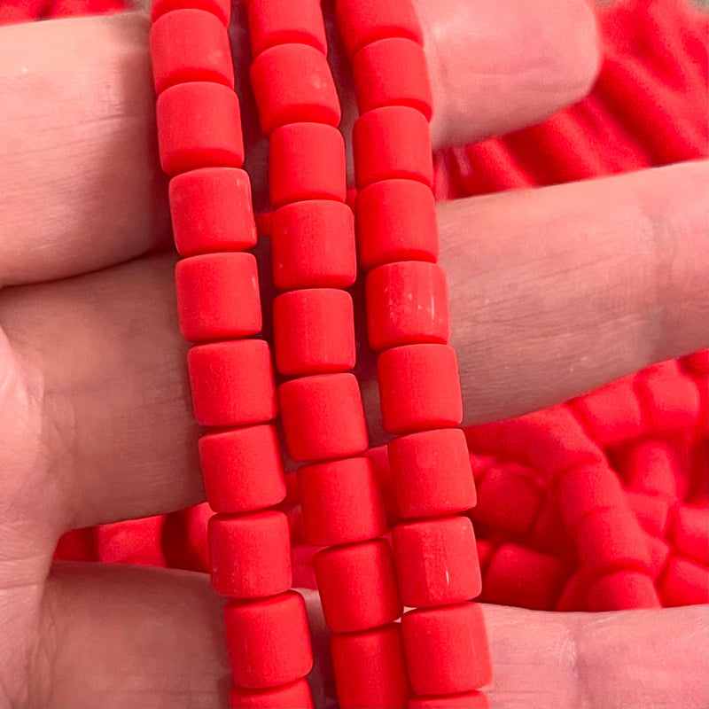 Red Polymer Clay 6x6mm Beads, 6mm Polymer Clay Spacers