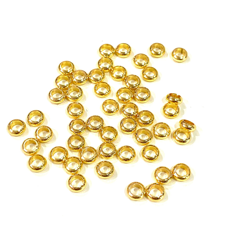 24Kt Shiny Gold Plated 5mm Spacer Rings. 25 pcs in a pack