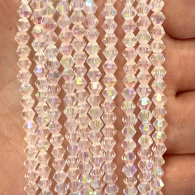 4mm Crystal faceted bicone - 115 pcs -4 mm - full strand - PBC4B19,Crystal Bicone Beads, Crystal Beads, glass beads, beads £1.5