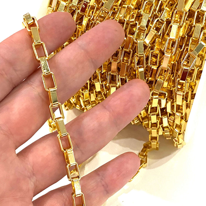 24Kt Shiny Gold Plated Chain 6.5x4mm Open Links