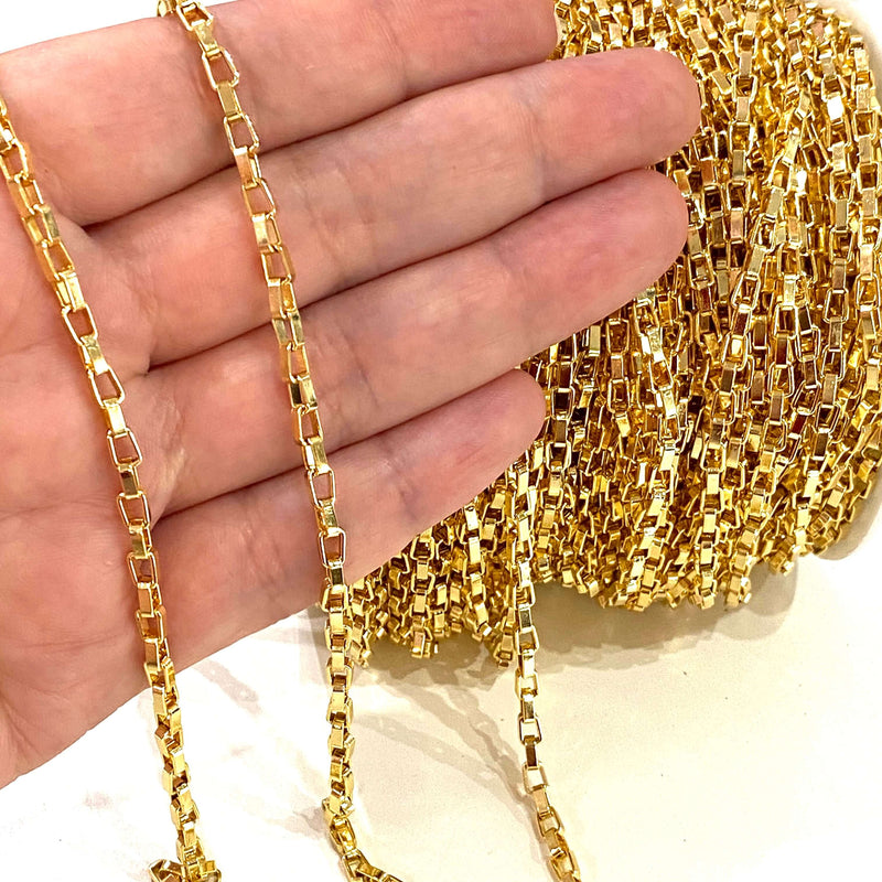 24Kt Shiny Gold Plated Chain 4.5x2.5mm Open Links