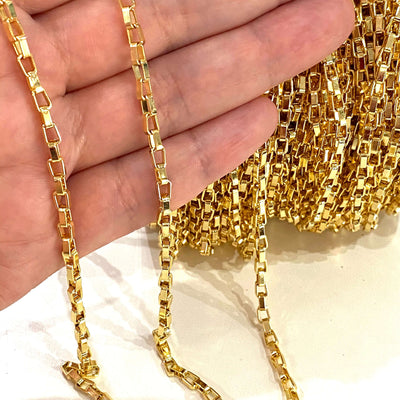 24Kt Shiny Gold Plated Chain 4.5x2.5mm Open Links