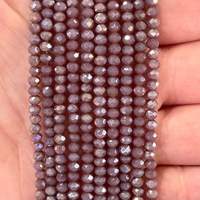 Crystal faceted rondelle - 150 pcs -3mm - full strand - PBC3C4 £1.5