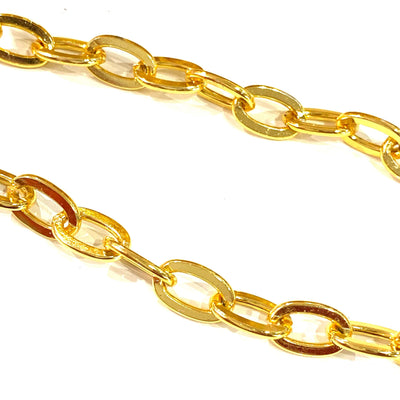 24Kt Shiny Gold Plated Chain 12x7.5mm Open Links
