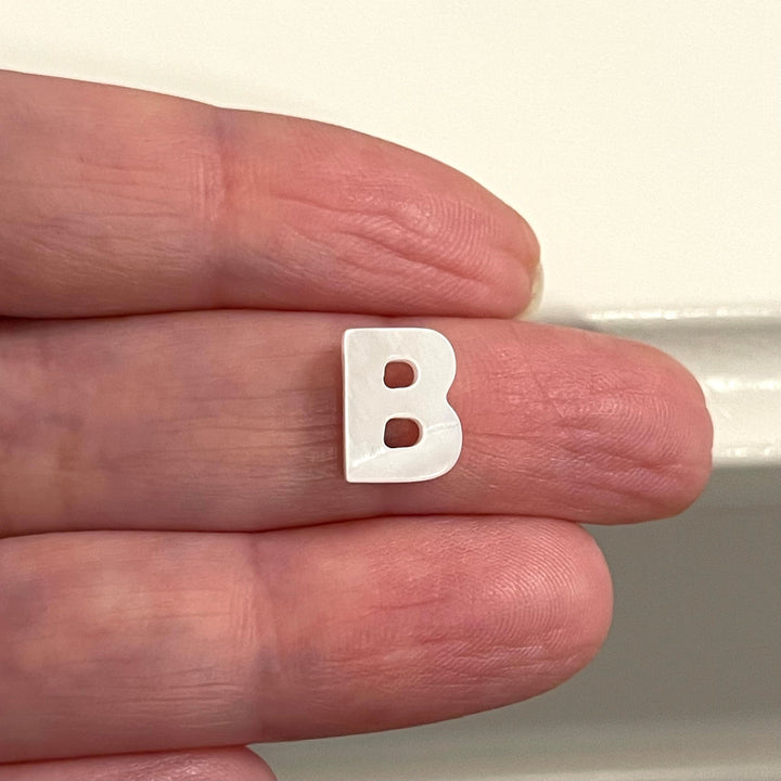 Natural Mother Of Pearl Double-Sided Initial Charms