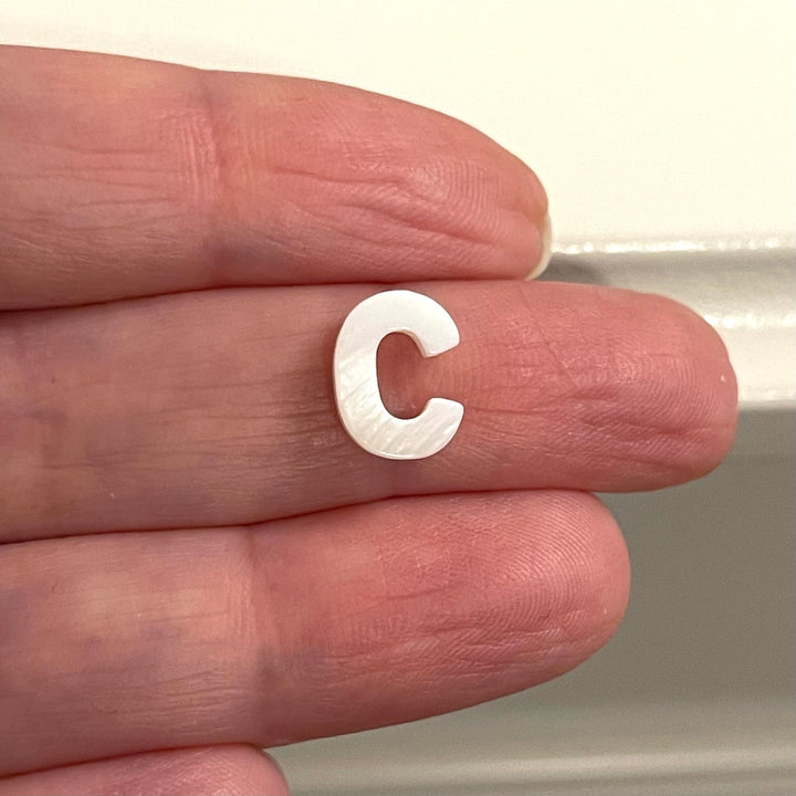 Natural Mother Of Pearl Double-Sided Initial Charms