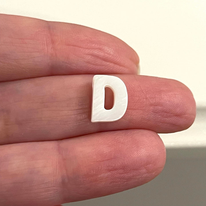 Natural Mother Of Pearl Double-Sided Initial Charms