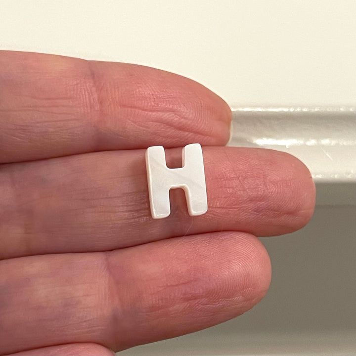 Natural Mother Of Pearl Double-Sided Initial Charms