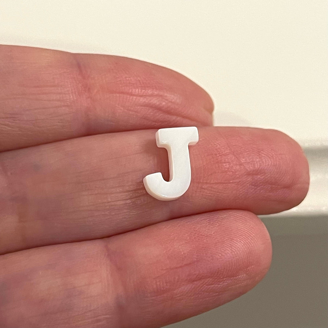 Natural Mother Of Pearl Double-Sided Initial Charms