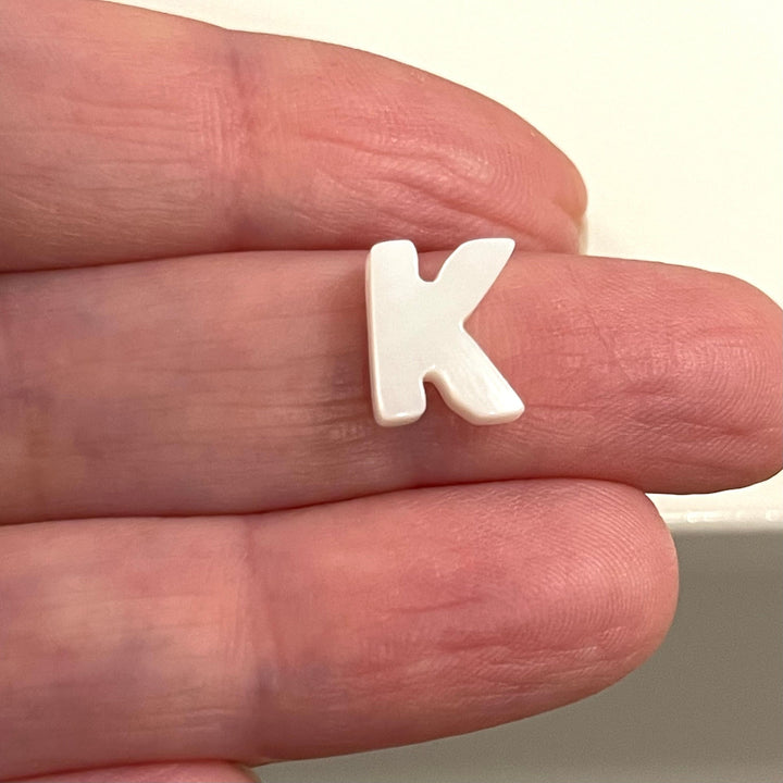 Natural Mother Of Pearl Double-Sided Initial Charms