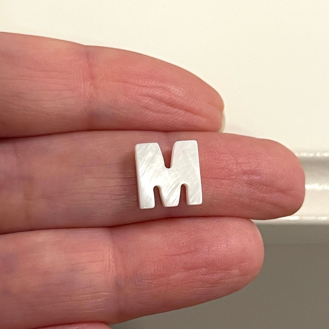 Natural Mother Of Pearl Double-Sided Initial Charms