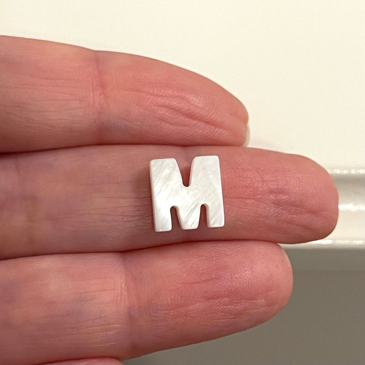 Natural Mother Of Pearl Double-Sided Initial Charms