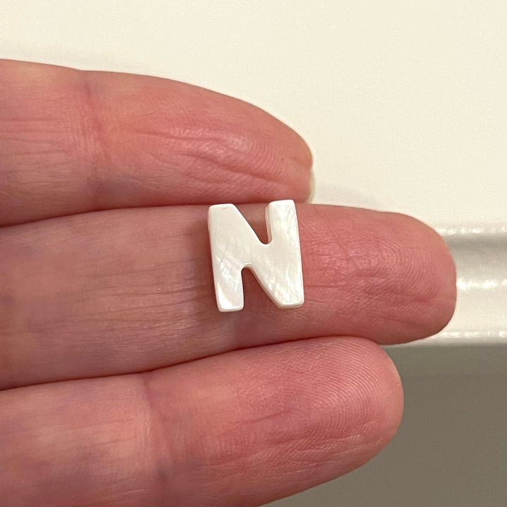 Natural Mother Of Pearl Double-Sided Initial Charms