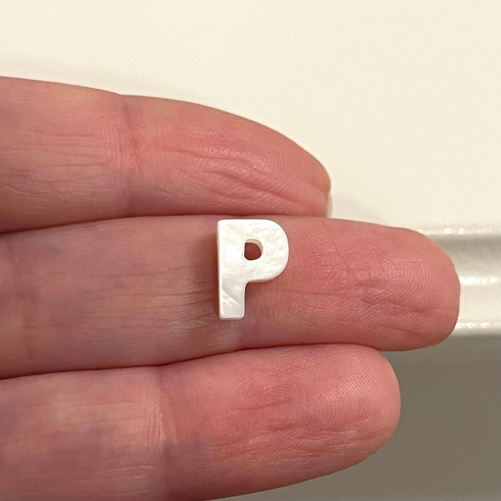 Natural Mother Of Pearl Double-Sided Initial Charms