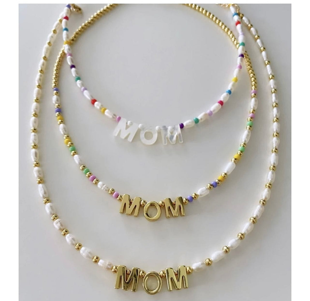 Natural Mother Of Pearl Double-Sided Initial Charms