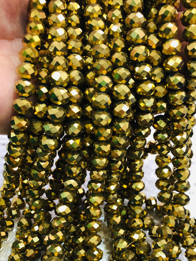 Crystal faceted rondelle - 72 pcs - 10 mm - full strand - PBC10C17,Crystal Beads, Beads, glass beads, beads crystal rondelle beads £3