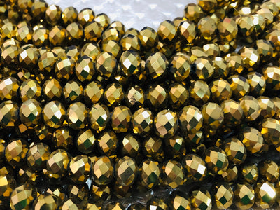 Crystal faceted rondelle - 72 pcs - 10 mm - full strand - PBC10C17,Crystal Beads, Beads, glass beads, beads crystal rondelle beads £3