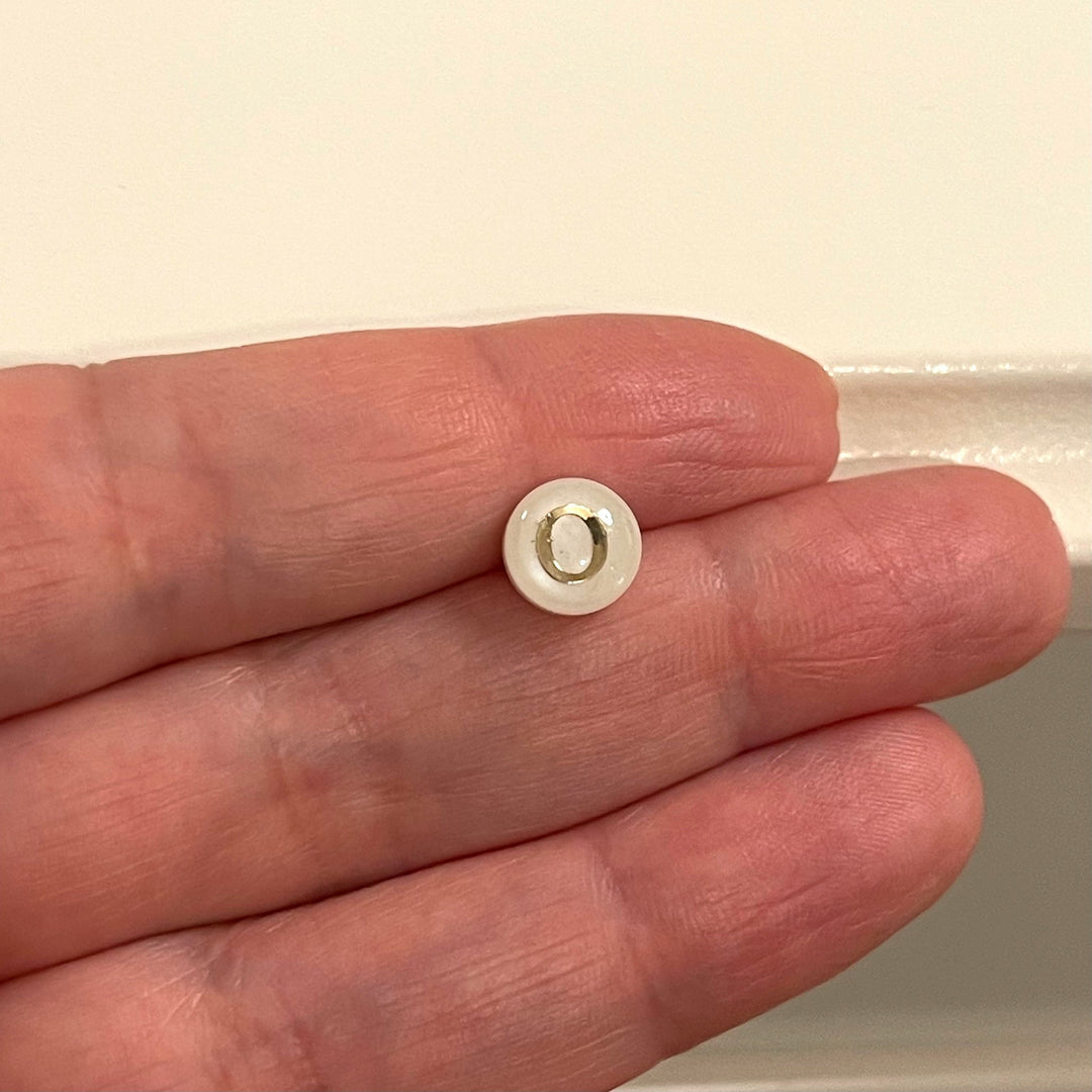 Natural Mother Of Pearl Horizontal Hole Double-Sided Initial Charms