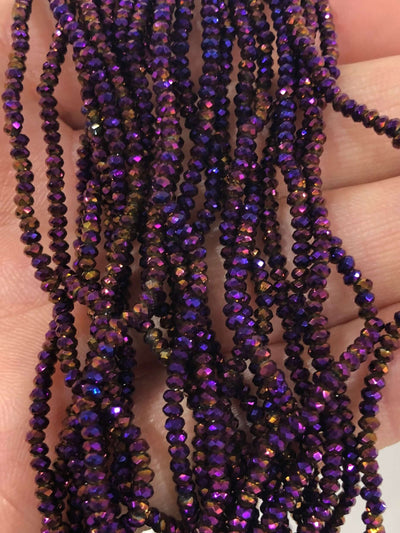 1mm Crystal faceted rondelle - 200 pcs -1mm - full strand - PBC1C3, Crystal Beads, £2