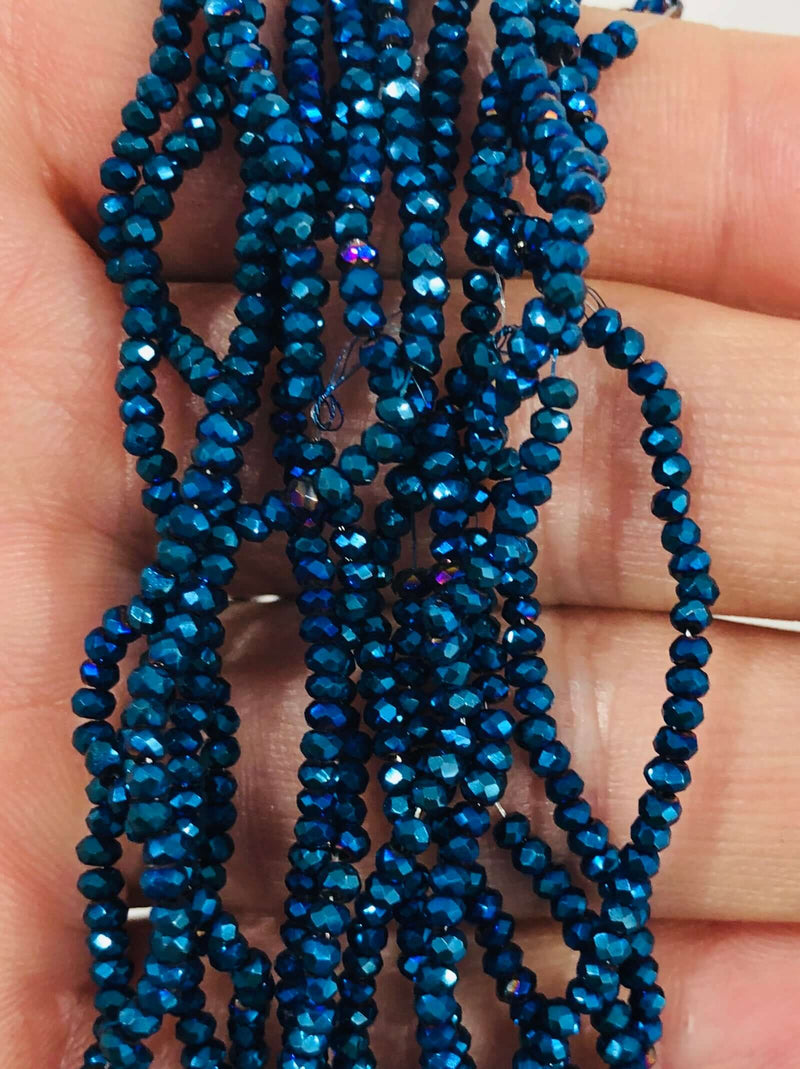 1mm Crystal faceted rondelle - 200 pcs -1mm - full strand - PBC1C5, Crystal Beads, £2