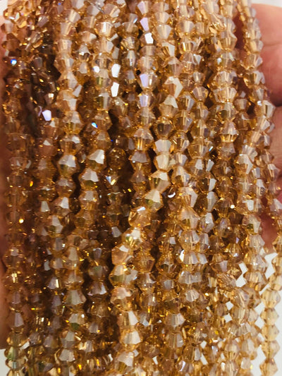 4mm Crystal faceted bicone - 110  pcs -4 mm - full strand - PBC4B5,Crystal Bicone Beads, Crystal Beads, glass beads, beads £1.5