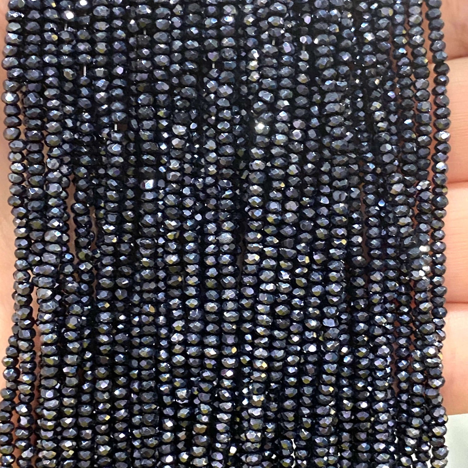 1mm Crystal rondelle beads strand 170 pcs, PBC1C11